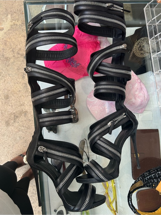 Giuseppe Zanotti Shoes - Giuseppe sandal Black Zip-Trim Strappy High-Heel